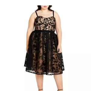 BRAND NEW City Chic Angeline Black Corset Cocktail Dress